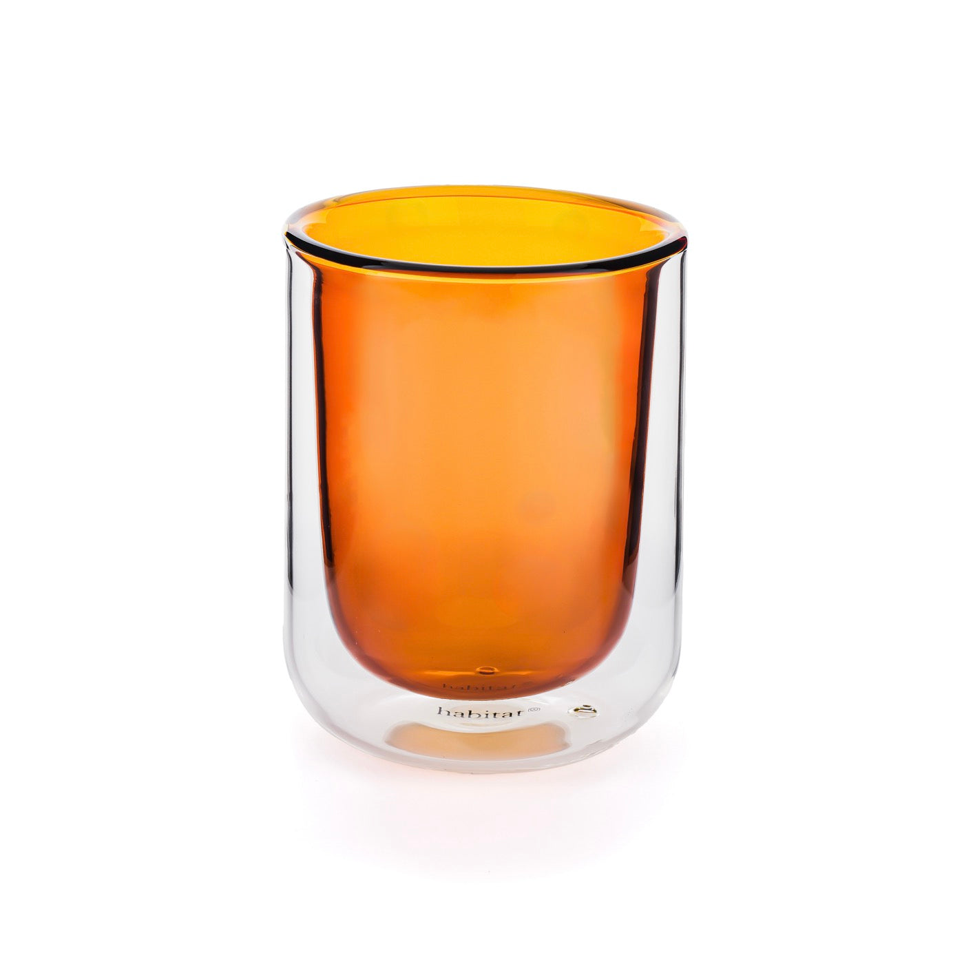 Ambra - Lot De 2 Tasses Double Paroi En Verre - 20Cl - Orange