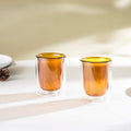 Ambra - Lot De 2 Tasses Double Paroi En Verre - 20Cl - Orange
