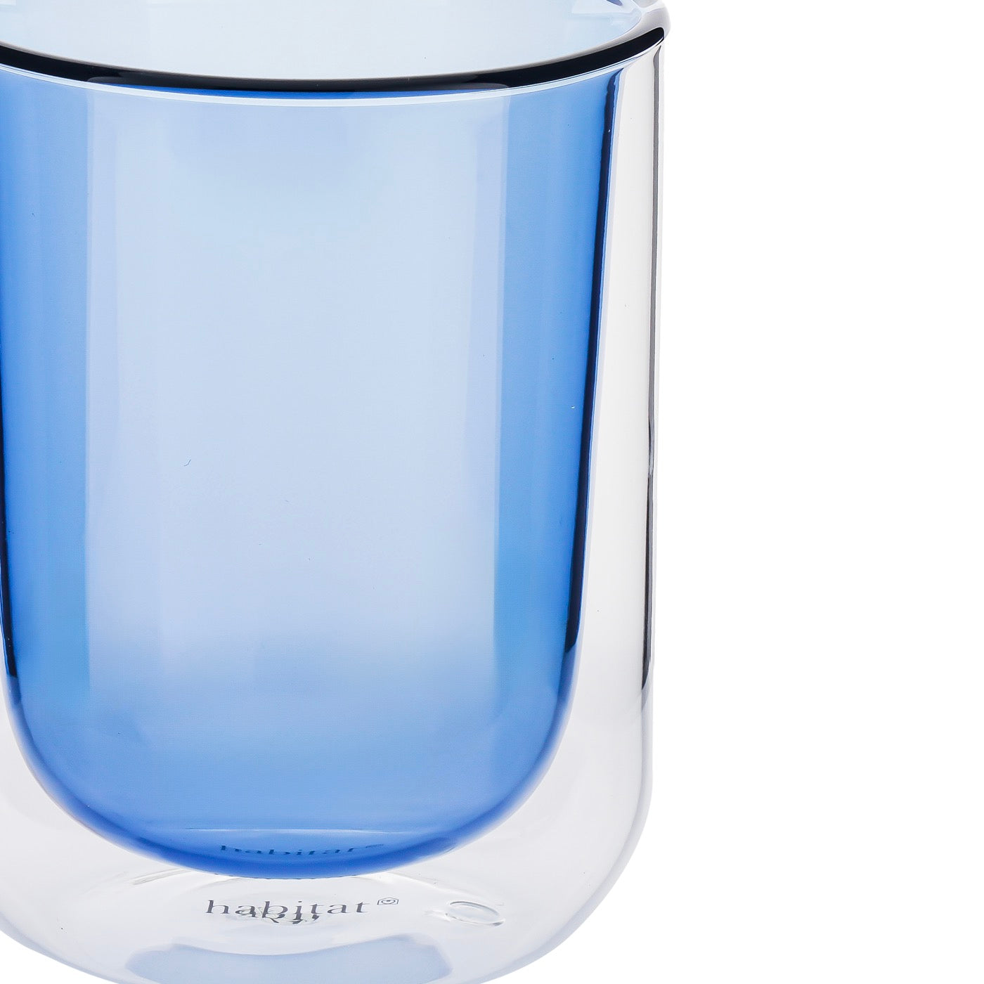 Ambra - Lot De 2 Tasses Double Paroi En Verre - 20Cl - Bleu