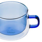 Ambra - Lot De 2 Mugs Double Paroi En Verre - 22Cl - Bleu