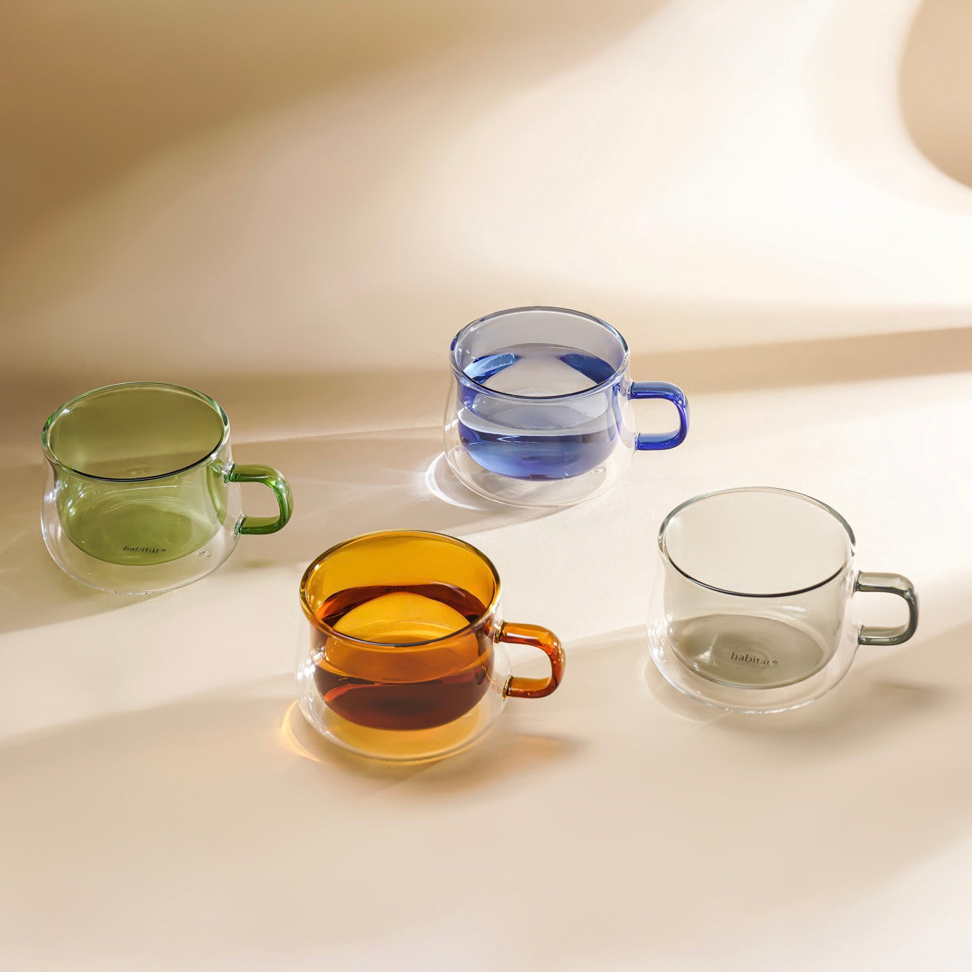 Ambra - Lot De 2 Mugs Double Paroi En Verre - 22Cl - Vert