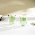 Ambra - Lot De 2 Tasses Double Paroi En Verre - 20Cl - Vert