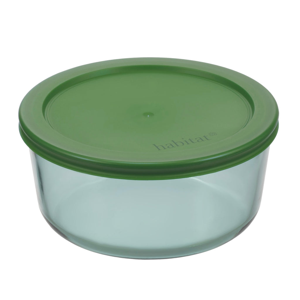 Aloe - Lot De 3 Boîtes De Conservation Rondes En Verre Avec Couvercle - 40/65/95Cl - Vert