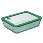 Aloe - Lot De 3 Boîtes De Conservation Rectangulaires En Verre Avec Couvercle Silicone - 64/105/152Cl - Vert