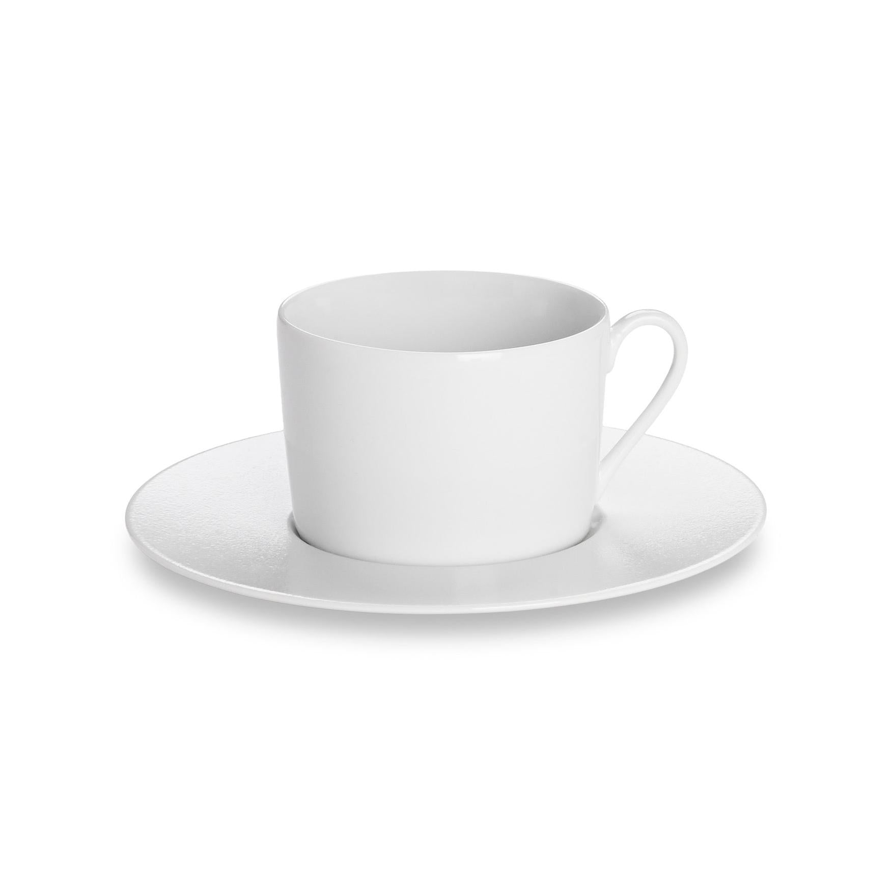 Solène - Lot De 6 Tasses À Café Avec Soucoupes - 12Cl - Blanc