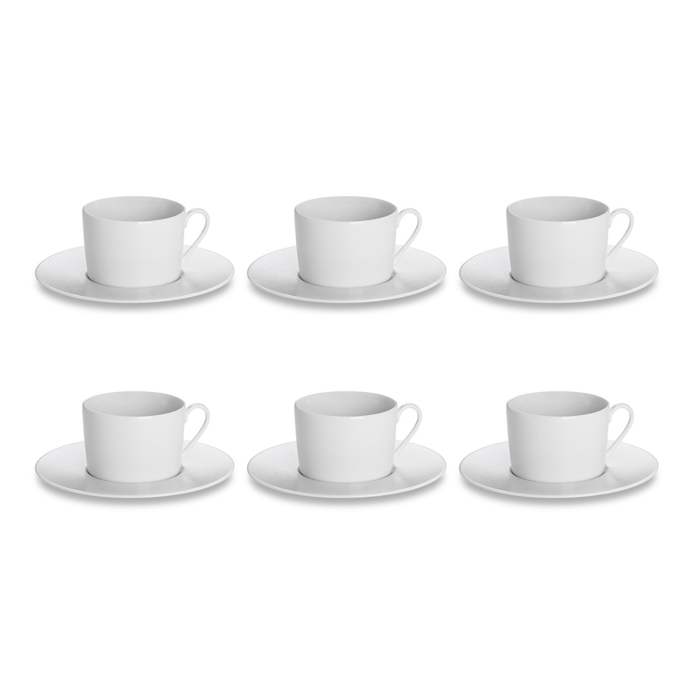 Solène - Lot De 6 Tasses À Café Avec Soucoupes - 12Cl - Blanc