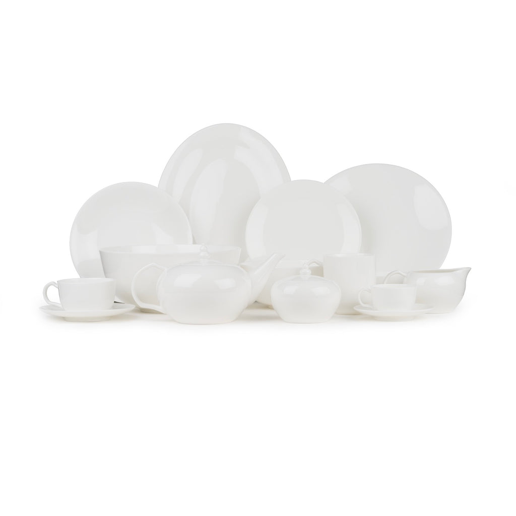 Taidu Ii - 6 Assiettes Plates En Bone China - 26,7Cm - Blanc