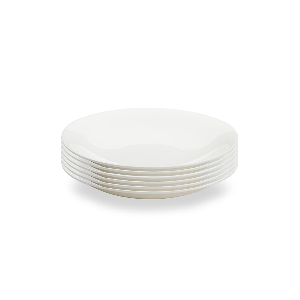 Taidu Ii - 6 Assiettes Creuses En Bone China - 21,8Cm - Blanc