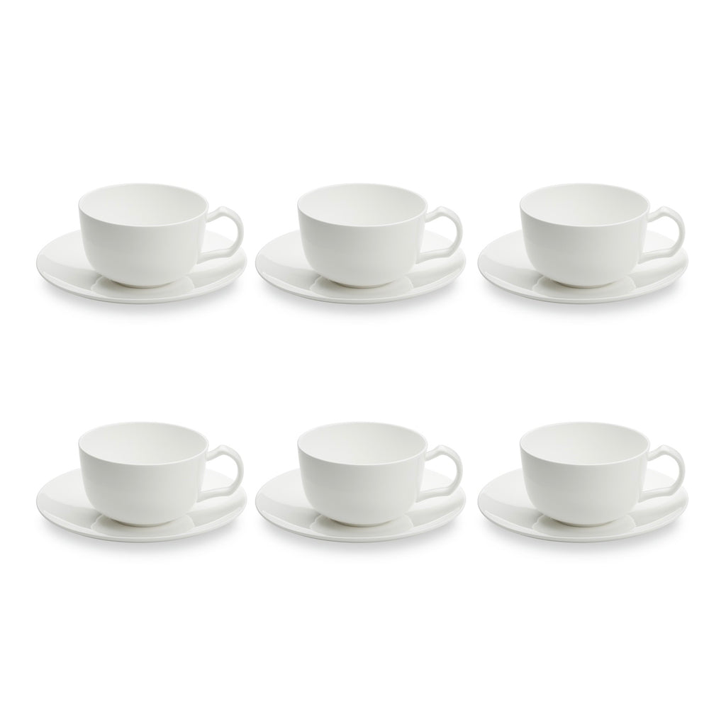 Taidu Ii - Service De 6 Tasses Et Sous-Tasses À Café En Bone China - 23Cl - Blanc