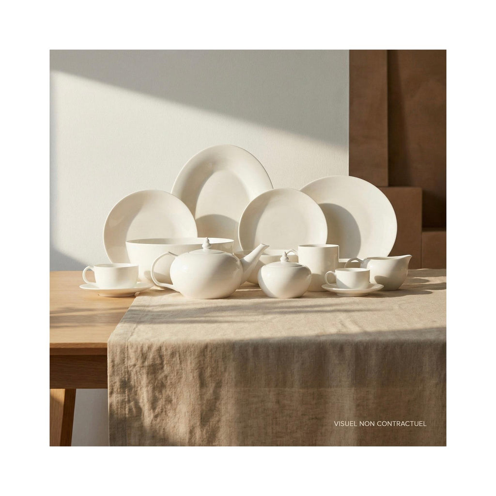 Taidu Ii - 2 Assiettes À Poisson En Bone China - 33x25Cm - Blanc