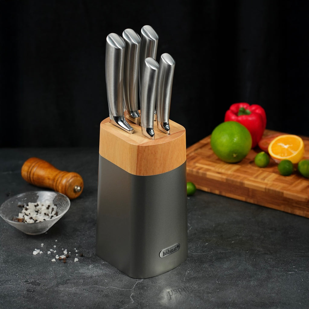 Élixir - Bloc De 5 Couteaux En Inox - Argenté