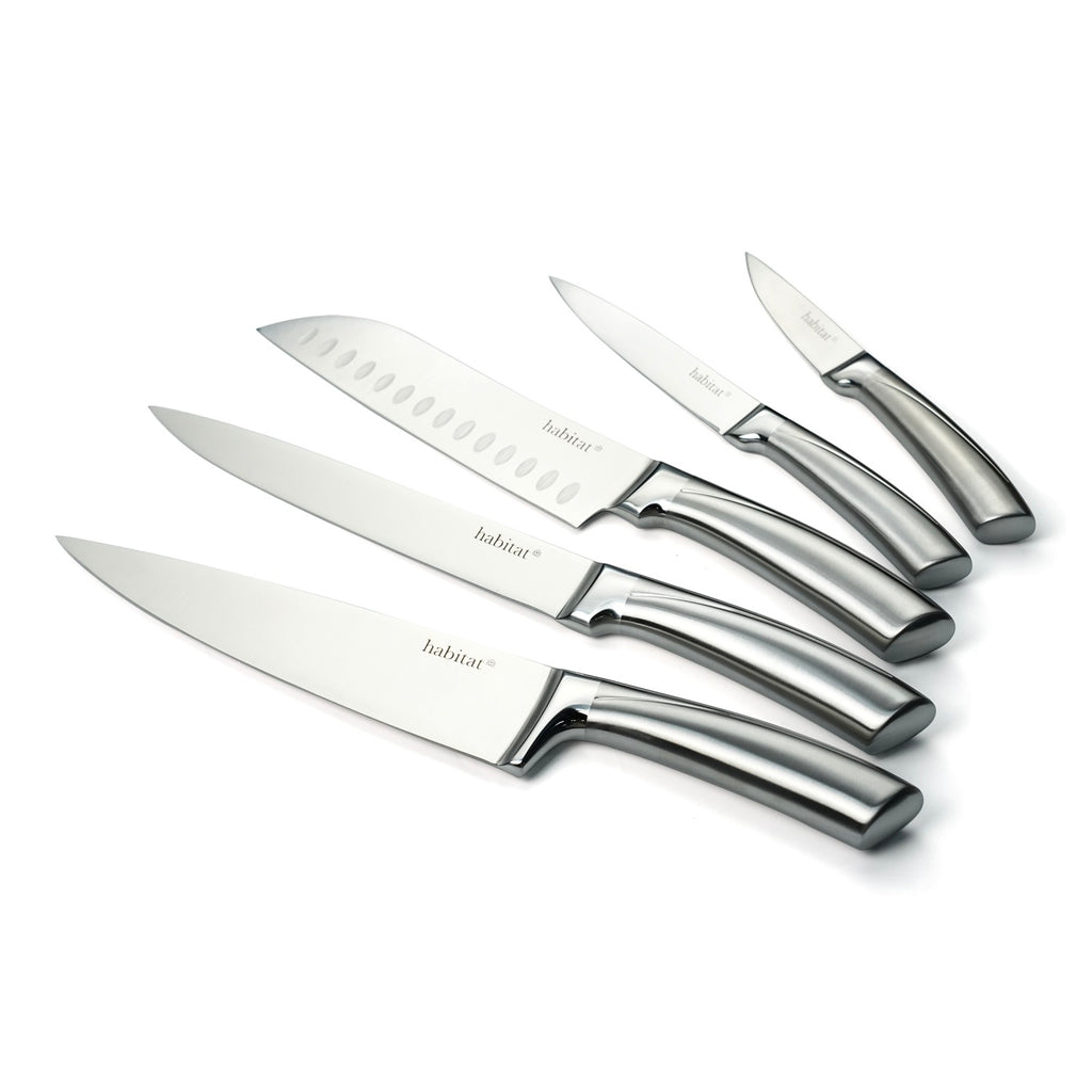 Élixir - Bloc De 5 Couteaux En Inox - Argenté
