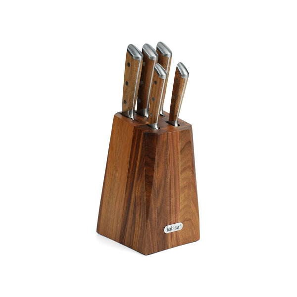 Neva - Bloc De 5 Couteaux - Bois