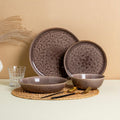 Tokyo - Service De Table 18 Pièces En Grès Réactif - Marron