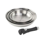 Épure Amovible - 3 Poêles - 20/24/28Cm Amovible Inox 18/8 Induction - Argenté