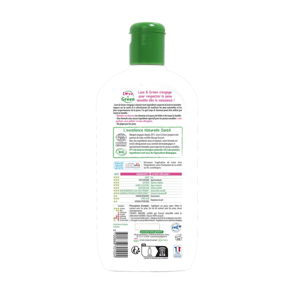Certified Organic Fragrance-Free Sulphate-Free Body & Hair Wash, 500ml