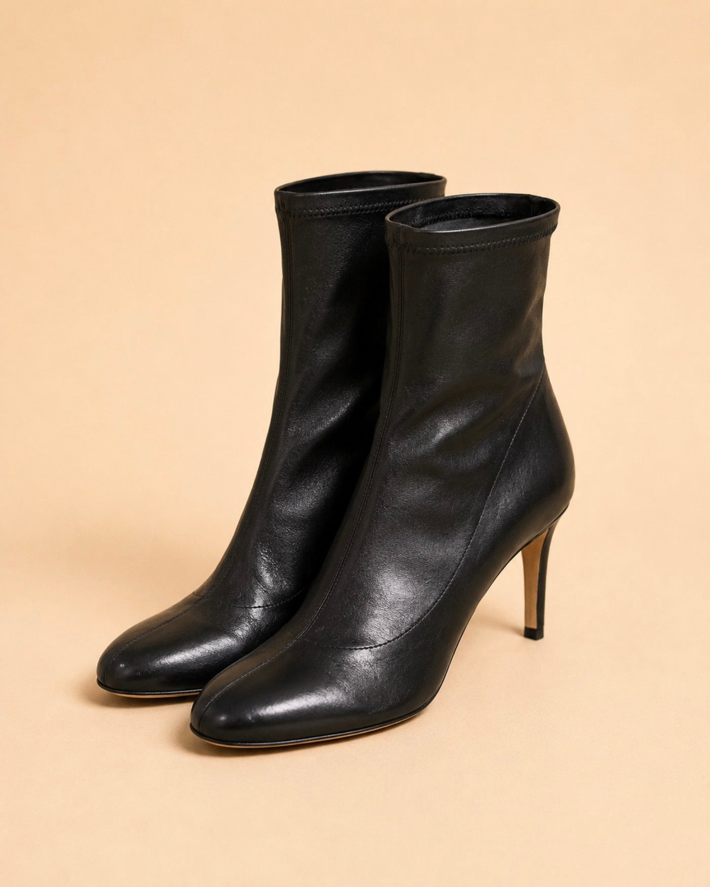 Roma Ankle Boot In Black Stretch Lambskin