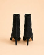 Roma Ankle Boot In Black Stretch Suede