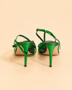 Aria In Green Mirrored Leather