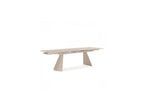 Extendable Dining Table - Romeo - Travertine-Effect Stone Top