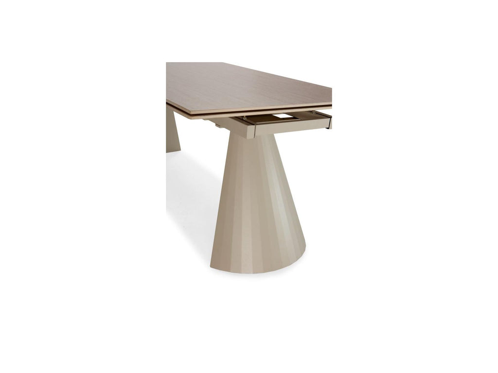 Extendable Dining Table - Romeo - Travertine-Effect Stone Top