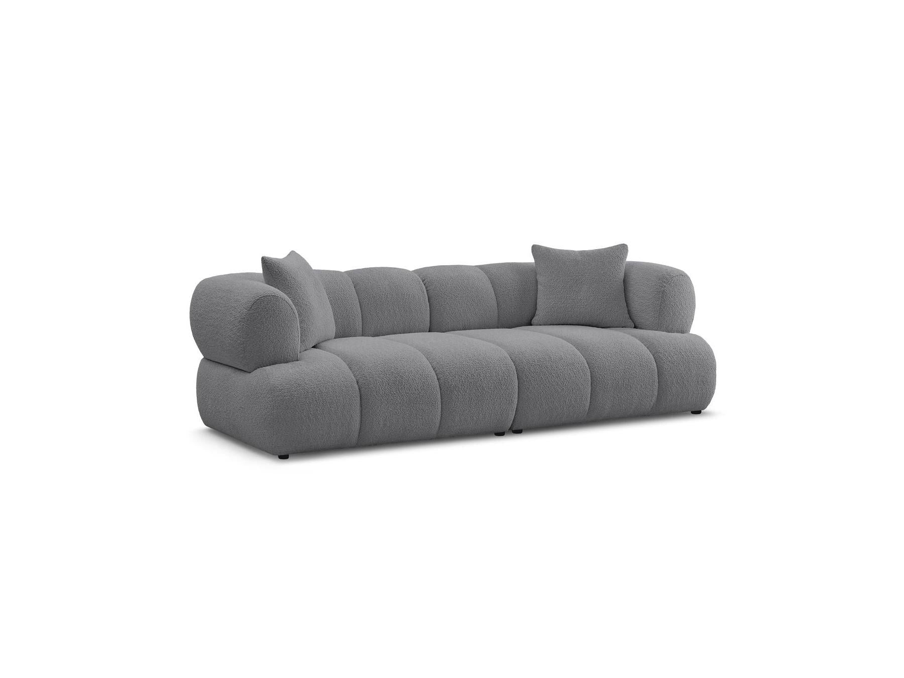 Pamira - Fixed Straight 3-Seater Sofa - Bouclé Fabric