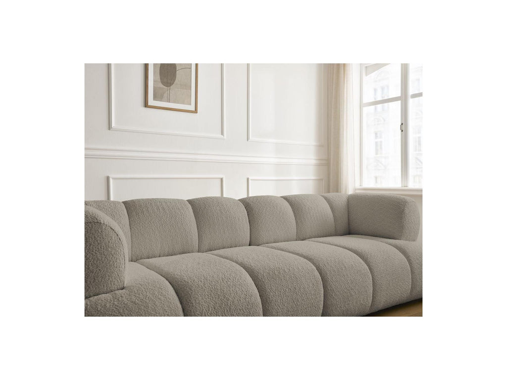 Pamira - Fixed Straight 3-Seater Sofa - Bouclé Fabric