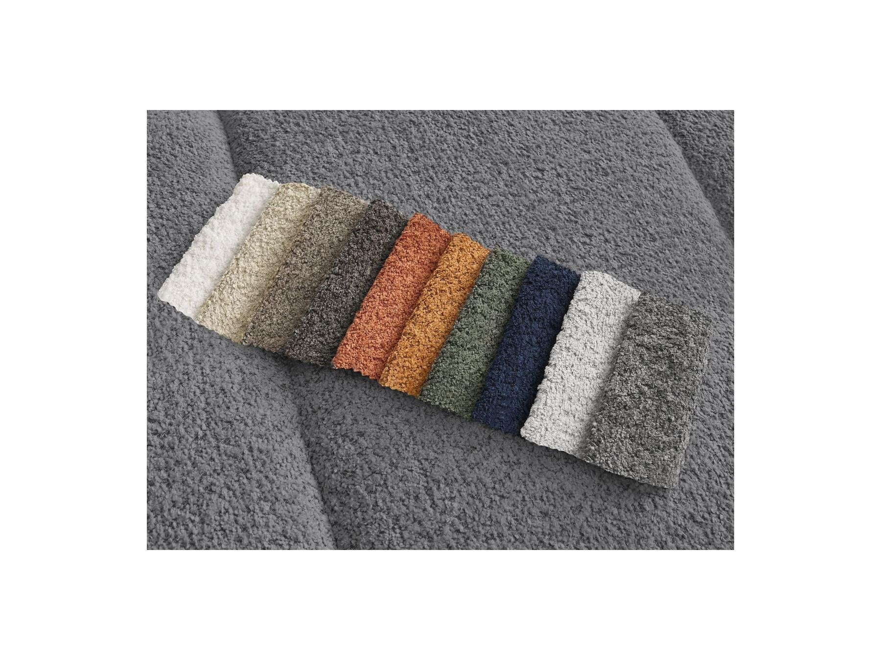 Pamira - Canapé D'Angle Fixe - Tissu Bouclette - Angle Droit