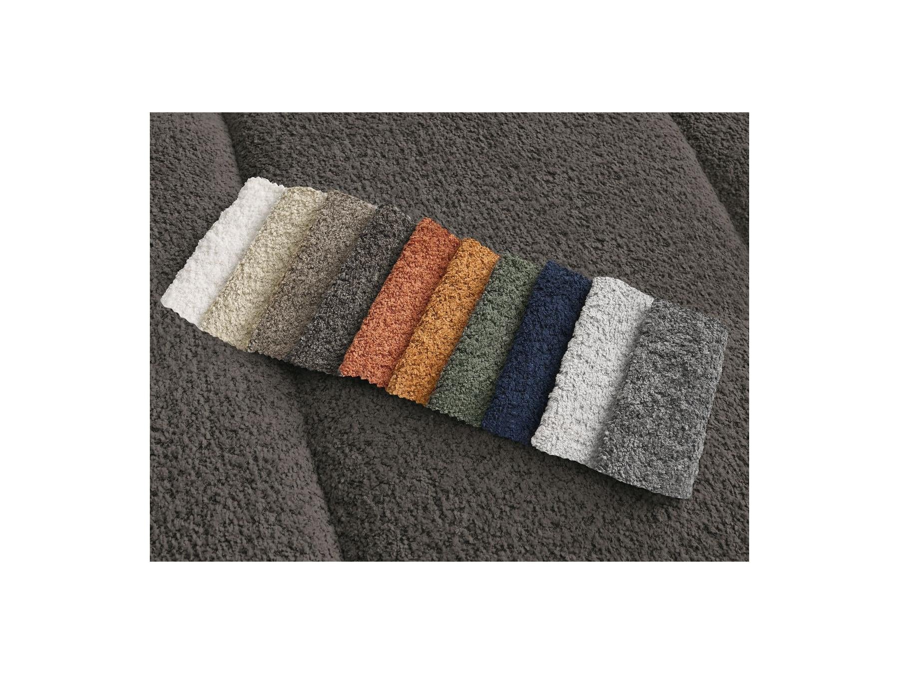 Pamira - Canapé D'Angle Fixe - Tissu Bouclette - Angle Droit
