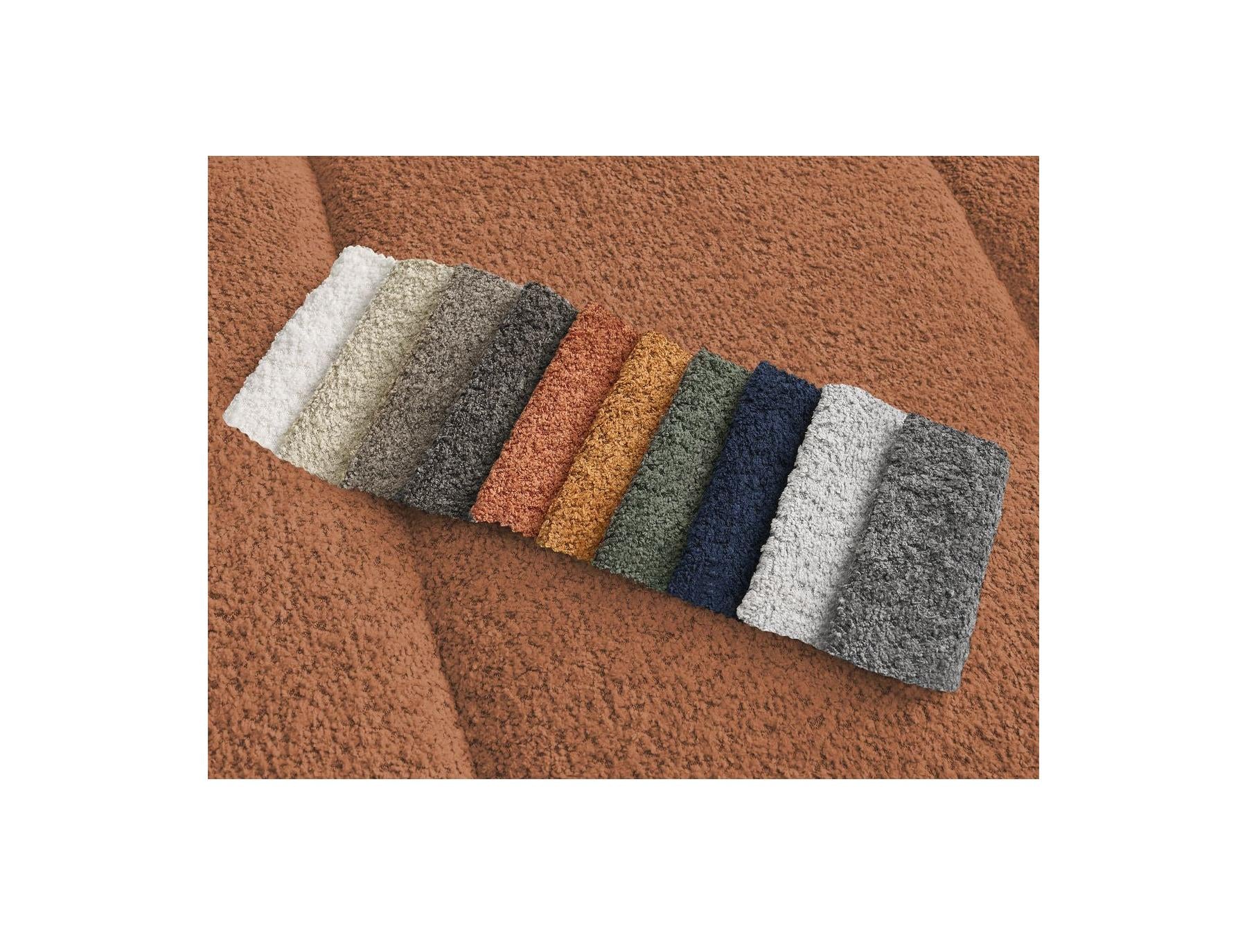 Pamira - Canapé D'Angle Fixe - Tissu Bouclette - Angle Droit