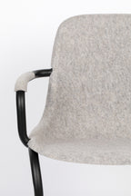 Thirsty - Juego de 2 Sillones de Comedor - Plástico Reciclado - Gris Ceniza
