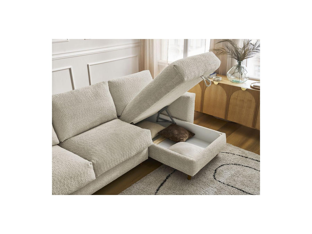 Cocoone - Sofá esquinero reversible convertible nuevo con apertura exprés - Tejido bouclé