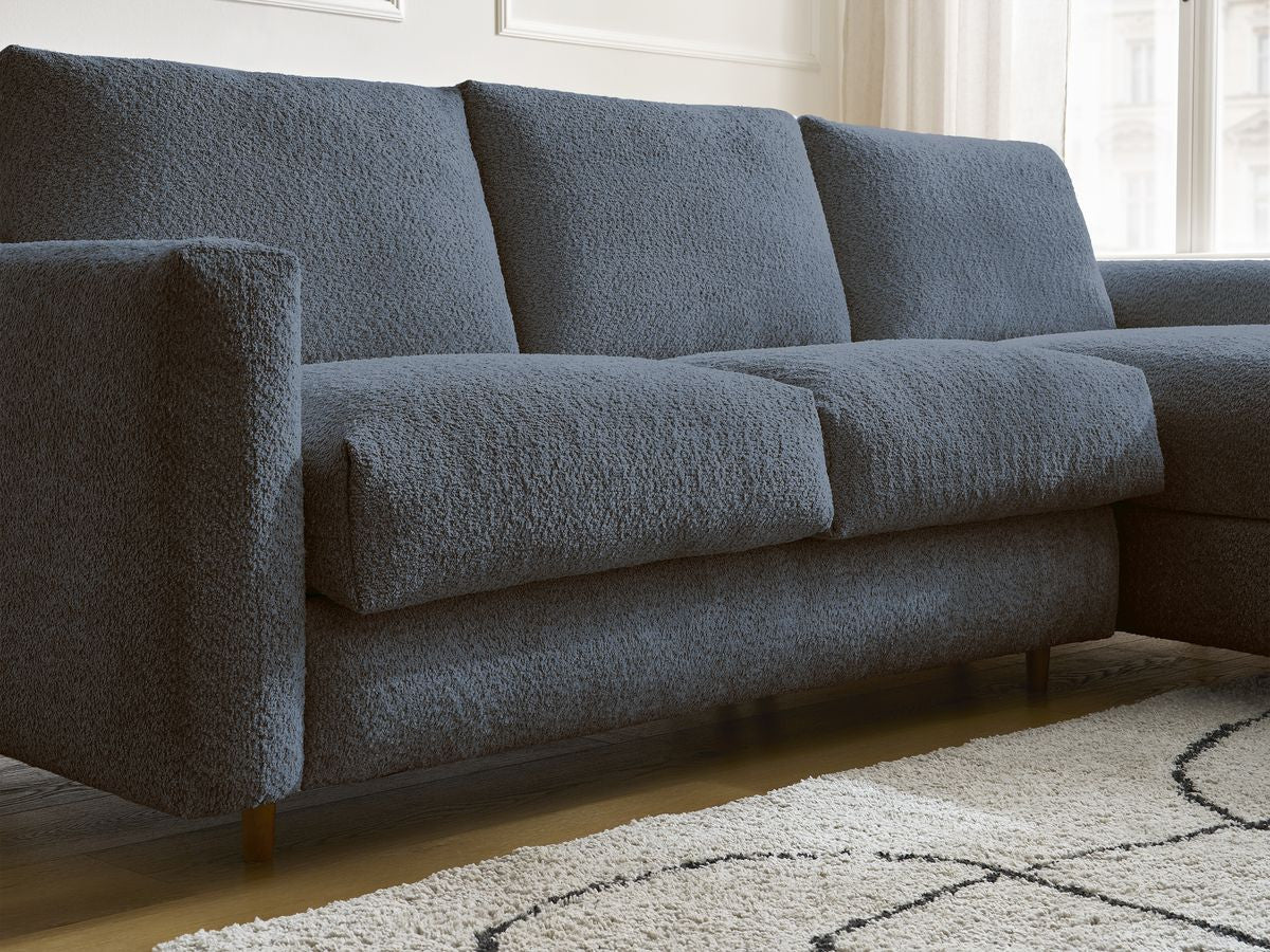 Cocoone - Sofá esquinero reversible convertible nuevo con apertura exprés - Tejido bouclé