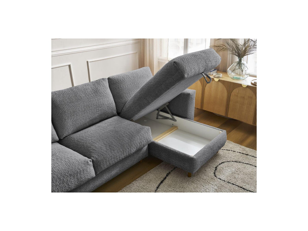 Cocoone - Sofá esquinero reversible convertible nuevo con apertura exprés - Tejido bouclé