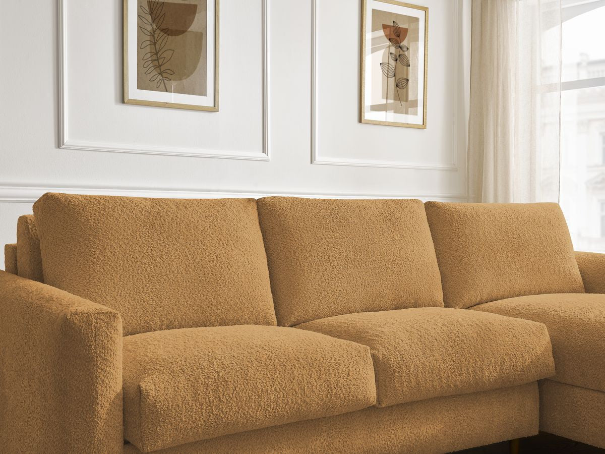 Cocoone - Sofá esquinero reversible convertible nuevo con apertura exprés - Tejido bouclé