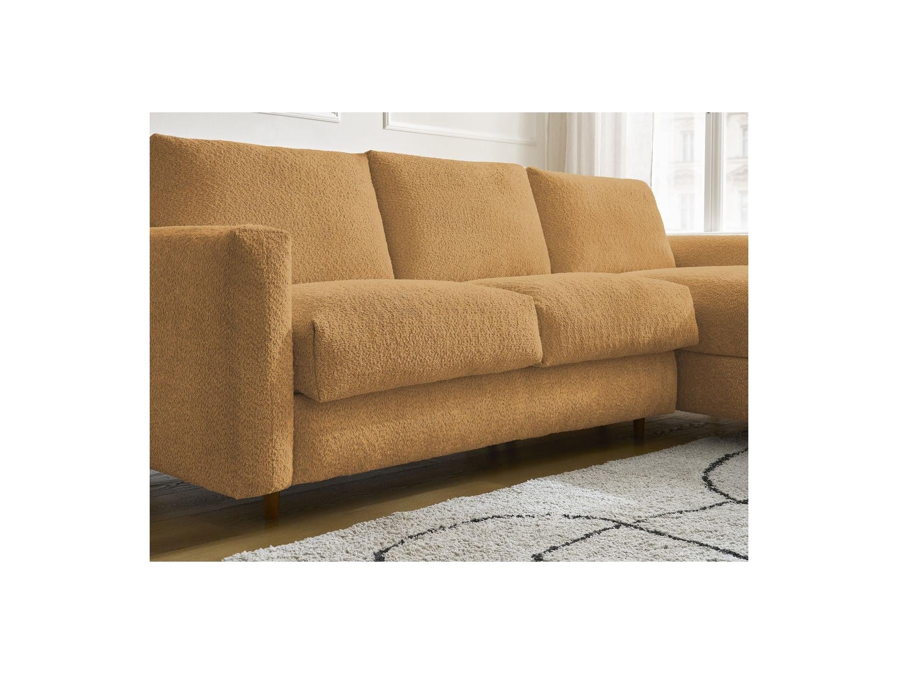 Cocoone - Sofá esquinero reversible convertible nuevo con apertura exprés - Tejido bouclé