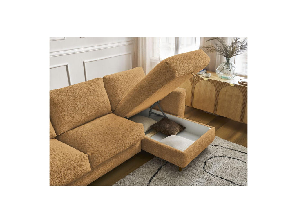 Cocoone - Sofá esquinero reversible convertible nuevo con apertura exprés - Tejido bouclé