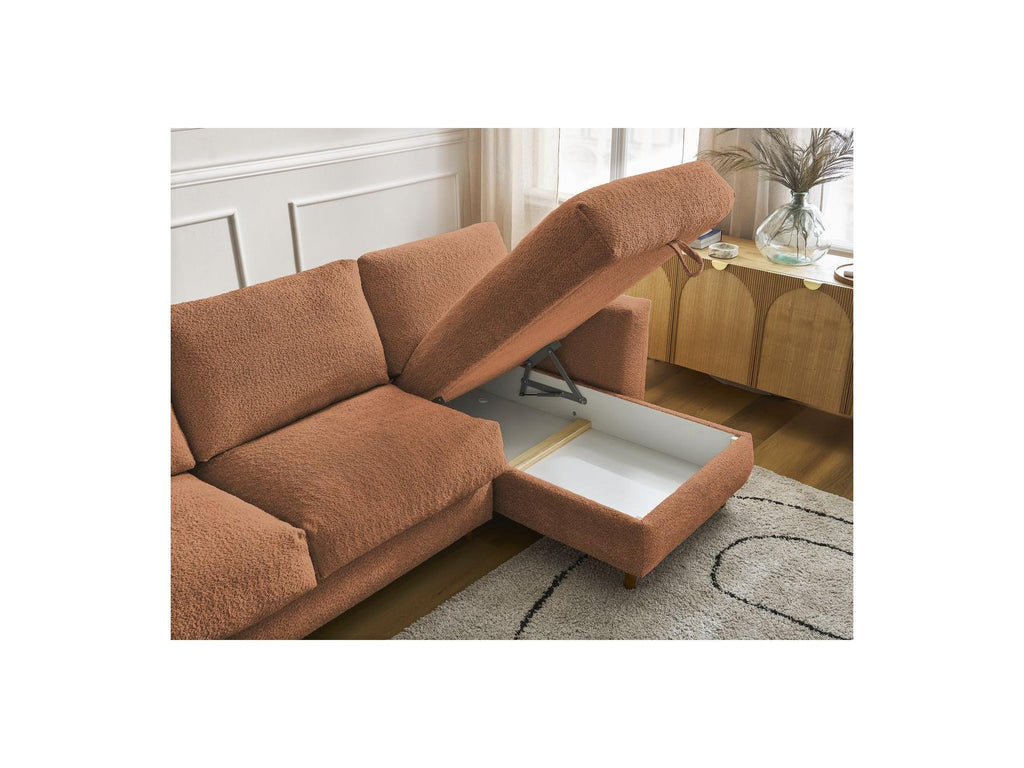 Cocoone - Sofá esquinero reversible convertible nuevo con apertura exprés - Tejido bouclé