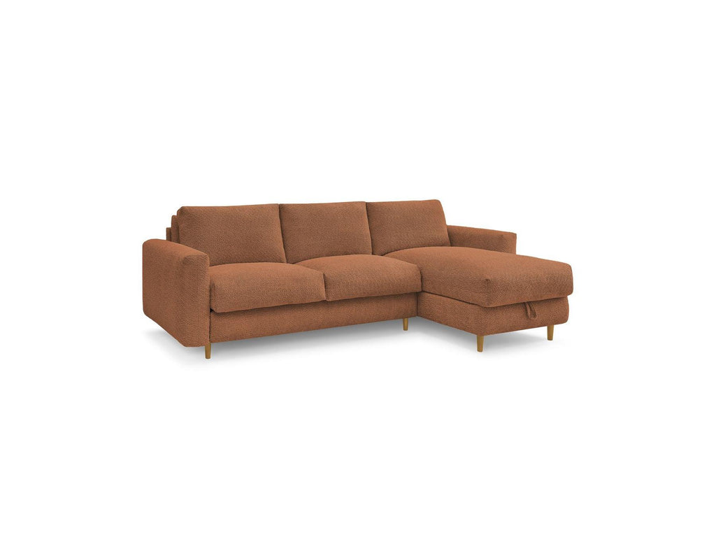 Cocoone - Sofá esquinero reversible convertible nuevo con apertura exprés - Tejido bouclé