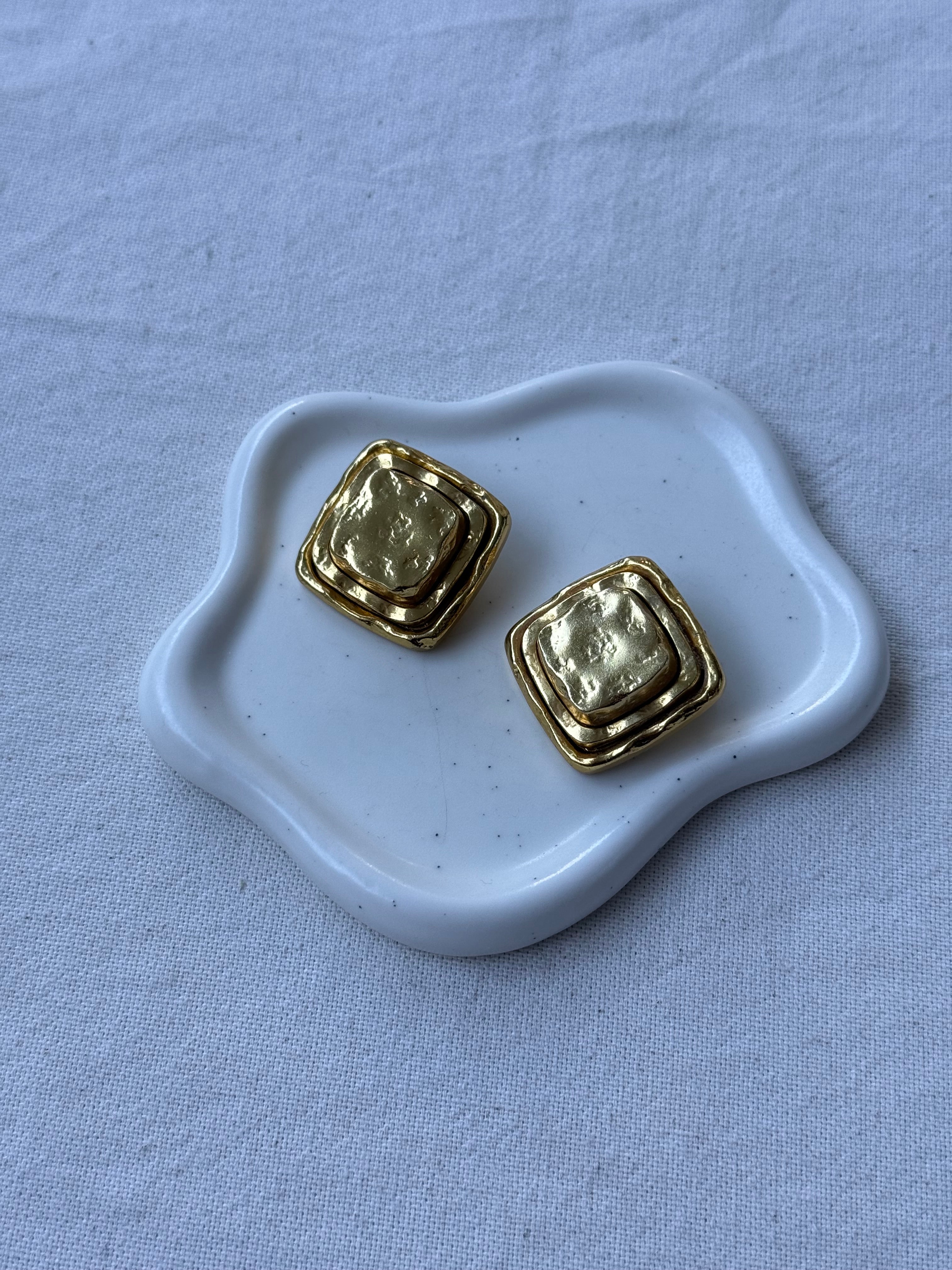 Vintage Earrings - Chunky Squares