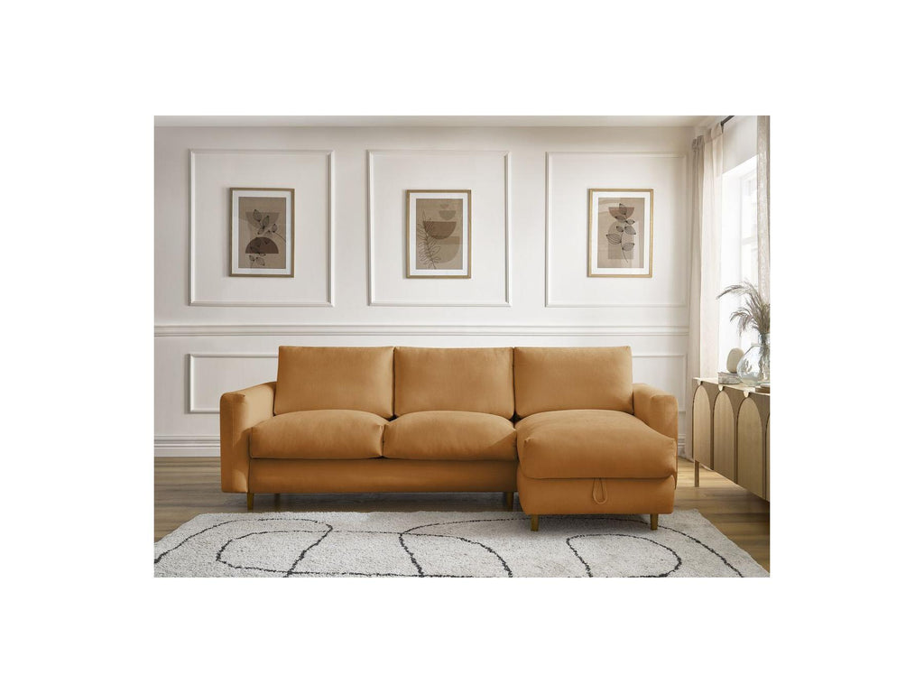 Cocoone - Canapé D'Angle Réversible Convertible Nouveau Ouverture Express - Tissu Lisse