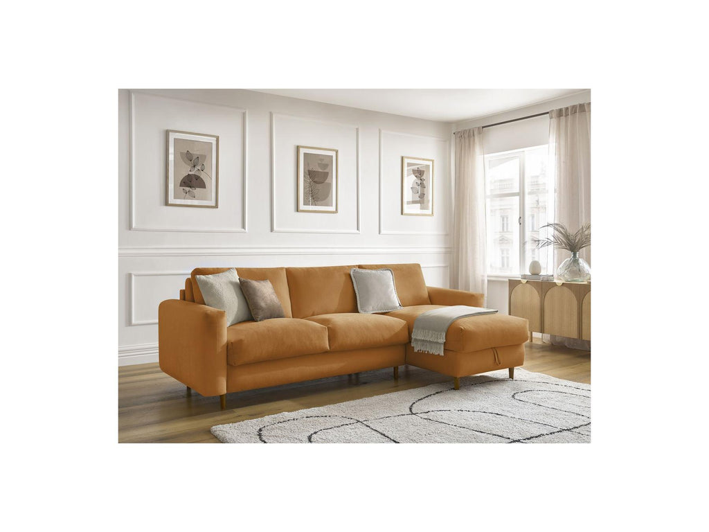 Cocoone - Canapé D'Angle Réversible Convertible Nouveau Ouverture Express - Tissu Lisse