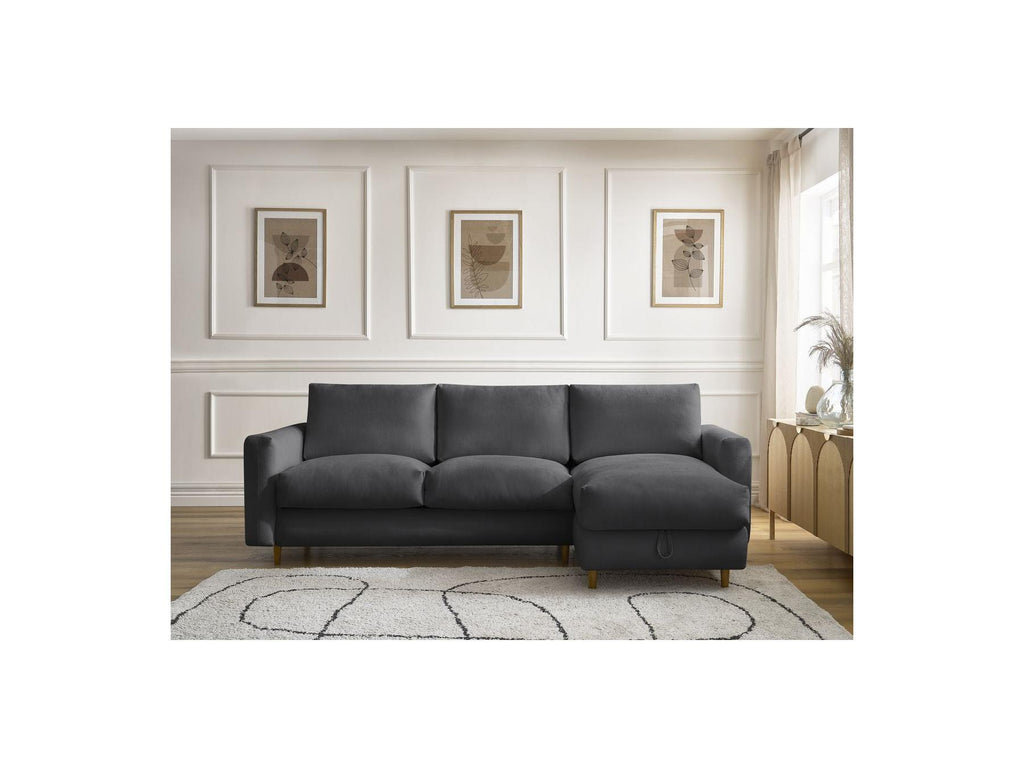 Cocoone - Canapé D'Angle Réversible Convertible Nouveau Ouverture Express - Tissu Lisse