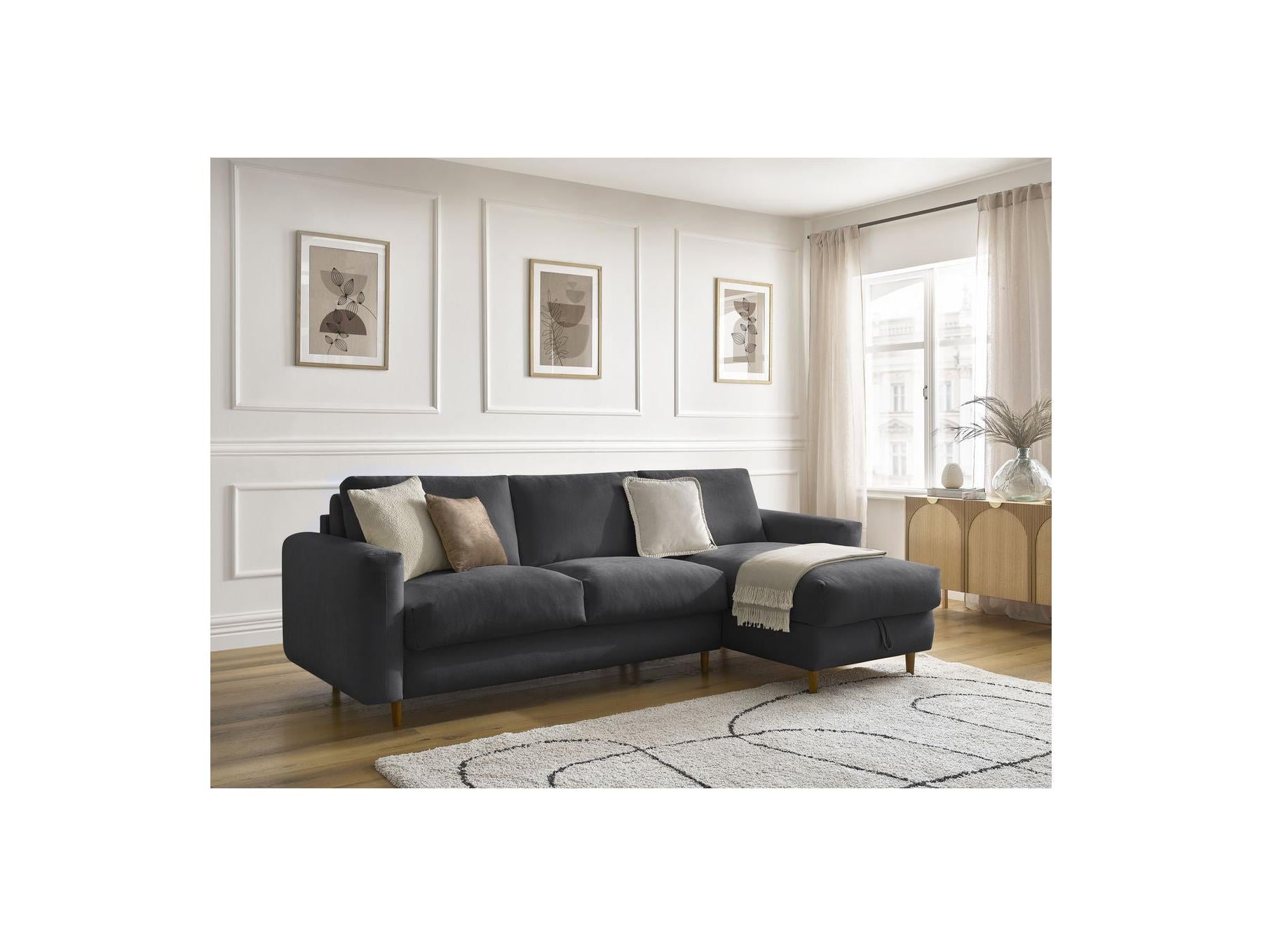 Cocoone - Canapé D'Angle Réversible Convertible Nouveau Ouverture Express - Tissu Lisse