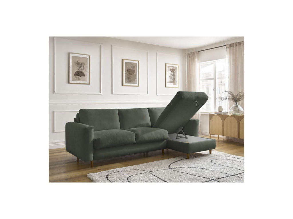 Cocoone - Canapé D'Angle Réversible Convertible Nouveau Ouverture Express - Tissu Lisse