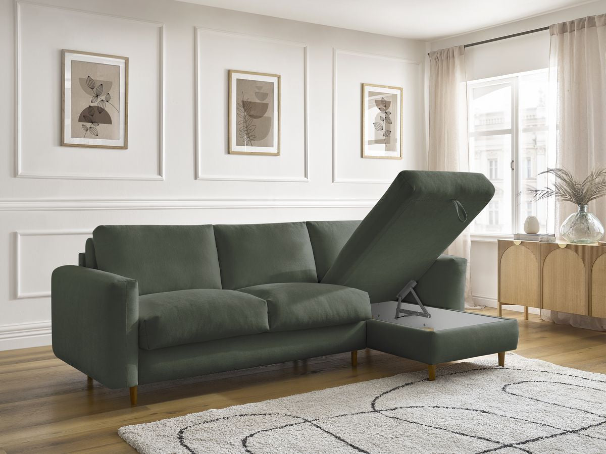 Cocoone - Canapé D'Angle Réversible Convertible Nouveau Ouverture Express - Tissu Lisse