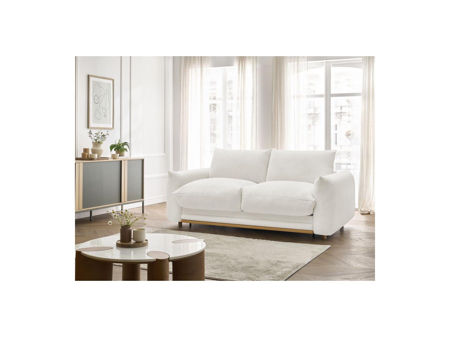 Ernest - Canapé Droit Convertible 3 Places - Tissu Bouclette