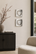 Cesta - Lot de 2 Décorations Murales - Argenté - Grès