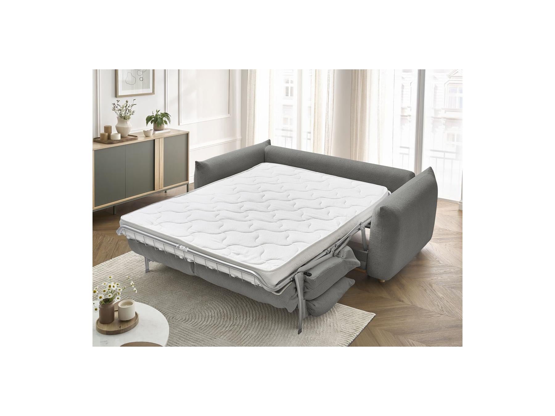 Ernest - Canapé Droit Convertible 3 Places - Tissu Bouclette