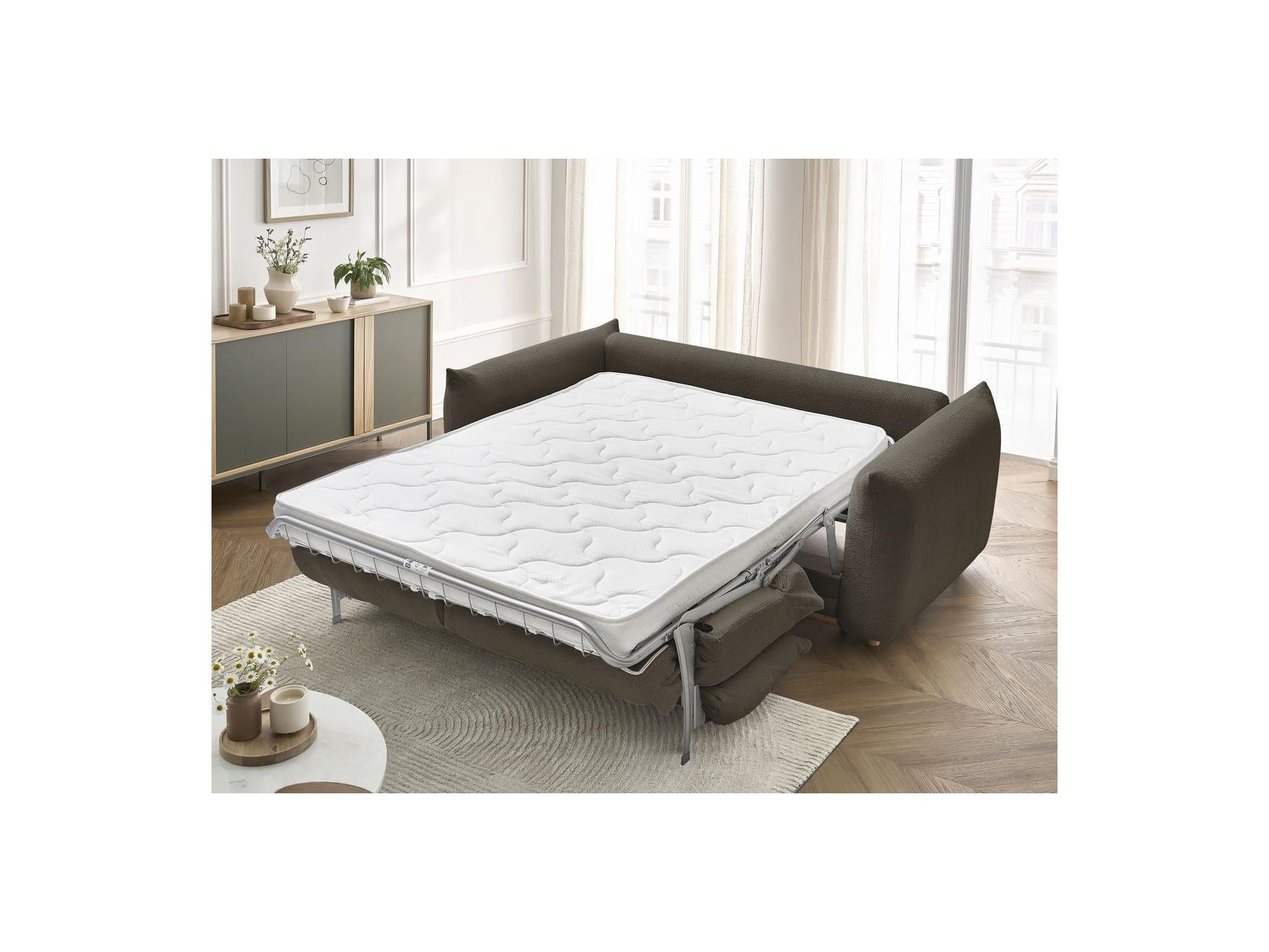 Ernest - Canapé Droit Convertible 3 Places - Tissu Bouclette